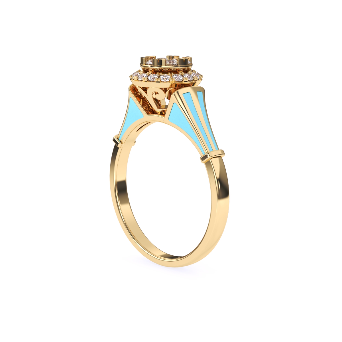 Sparkle Round Cluster Diamond Halo Ring